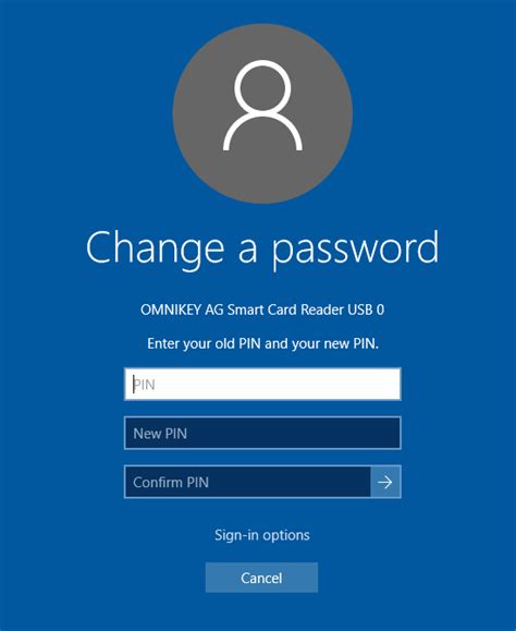 smart card pin reset